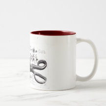 ROCK PAPER SCISSORS SCRIBBLE Mug in Maroon
