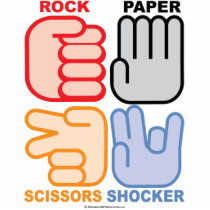 Rock Paper Scissors Shocker photo sculptures