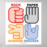 Rock Paper Scissors Shocker Posters