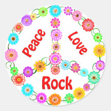 Rock Peace Love Round Sticker