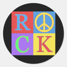 Rock Pop Art Design Round Stickers