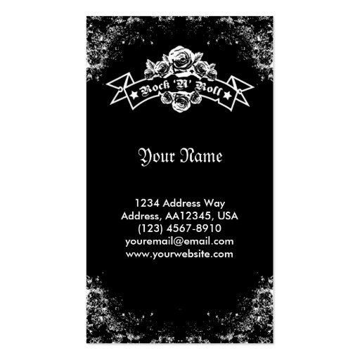Rock Profile Card Business Card (back side)
