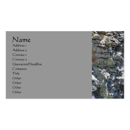 Rock Quarry Wall Nature Photography Business Card (front side)