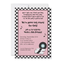 Rock & Roll 50's Birthday Invitation invitations