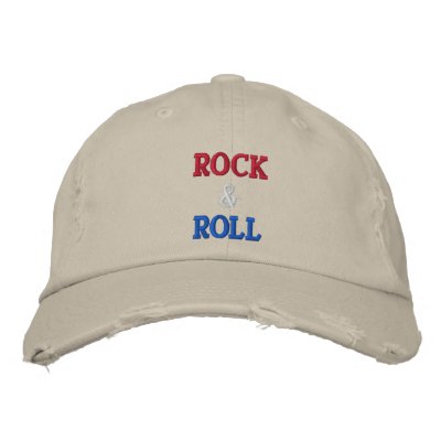 ROCK & ROLL -- RED, WHITE & BLUE! - Customized Embroidered Baseball Caps by dogiron