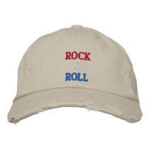 ROCK & ROLL -- RED, WHITE & BLUE! - Customized embroidered hats