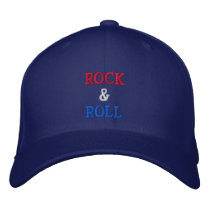 ROCK & ROLL -- RED, WHITE & BLUE! embroidered hats by dogiron ROCK & ROLL -- RED, WHITE & BLUE! embroidered hats
