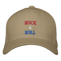 ROCK & ROLL -- RED, WHITE & BLUE! embroidered hats