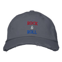 ROCK & ROLL -- RED, WHITE & BLUE! embroidered hats