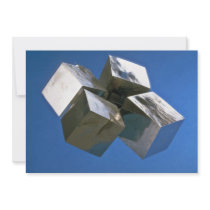 Rock shiny Pyrite mineral blocks Personalized Invite