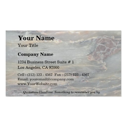Rock Solid Earth layers Business Cards (front side)