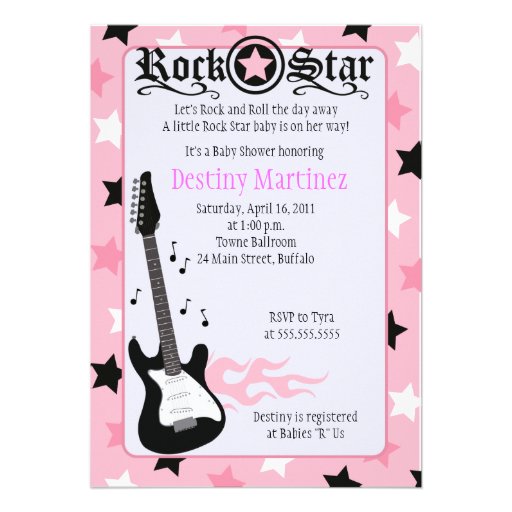 ROCK STAR 5x7 Rocker Baby Shower Invitation