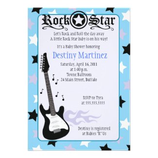 ROCK STAR 5x7 Rocker Baby Shower Invitation