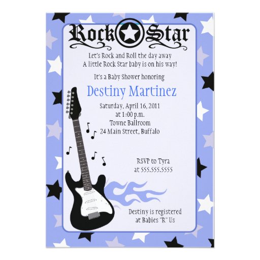 ROCK STAR 5x7 Rocker Baby Shower Invitation