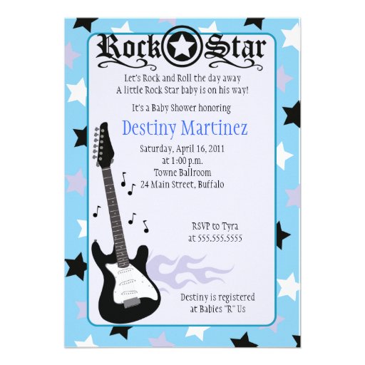 ROCK STAR 5x7 Rocker Baby Shower Invitation