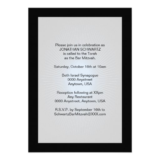 Rock Star Bar Mitzvah Invitation, Black/Silv/Blue