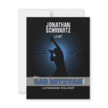 Rock Star Bar Mitzvah Reply Card in Blck/Silv/Blue Personalized Invite