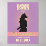 Rock Star Bat Mitzvah Poster-Purple Pink