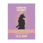 Rock Star Bat Mitzvah Save the Date-Purple Pink Postcards