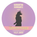 Rock Star Bat Mitzvah Sticker-Purple Pink