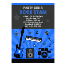 Rock Star Birthday Party Invitation