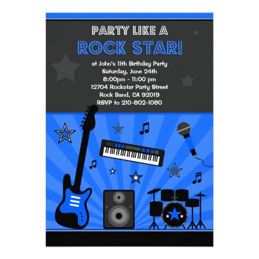 Rock Star Birthday Party Invitation
