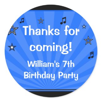 Rock Star Birthday Party Sticker