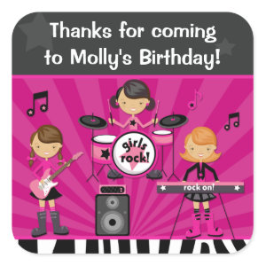 Rockstar Birthday Party on Rock Star Birthday Party Sticker Pop Star Birthday Party Invitation