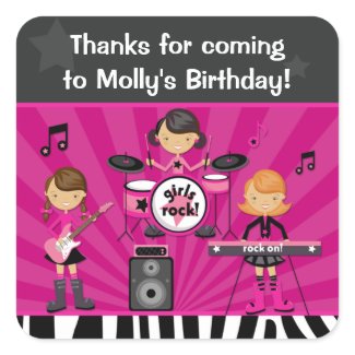 Rock Star Birthday Party Sticker