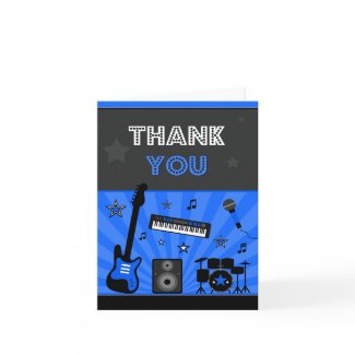 Rock Star Birthday Party Thank You Card