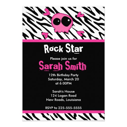 Rock Star Birthday Personalized Announcement