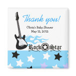 ROCK STAR Blue Baby Shower Favor Magnet