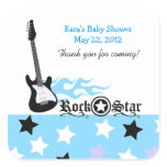 Rock Star Blue SQUARE Favor Sticker