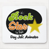 Rock Star By Night - Day Job Animator Mousepad
