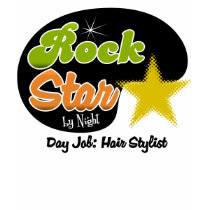 Rock Star By Night - Day Job Hair Stylist t-shirts by occupationrockstar Rock Star By Night - Day Job Hair Stylist t-shirts