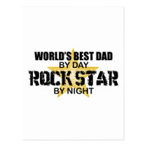Rock Star by Night - World's Best Dad postcards