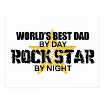 Rock Star by Night - World's Best Dad postcards
