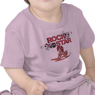 Rock star funny rocking horse baby tee