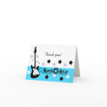 Rock Star Guitar *Blue* Thank you Note Card size