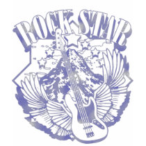 ROCK STAR IN BLUE VINTAGE STYLE t-shirts