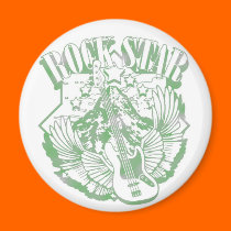 ROCK STAR IN GREEN VINTAGE STYLE magnets