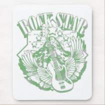 ROCK STAR IN GREEN VINTAGE STYLE mousepads
