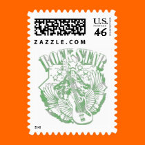 ROCK STAR IN GREEN VINTAGE STYLE postage