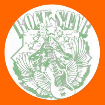 ROCK STAR IN GREEN VINTAGE STYLE stickers