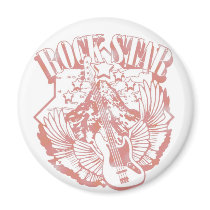 ROCK STAR IN RED VINTAGE STYLE magnets