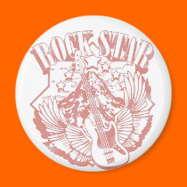 ROCK STAR IN RED VINTAGE STYLE magnets
