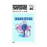 Rock Star Microphone Postage Stamp