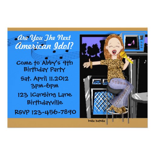 Rock Star Party for Girls Announcements