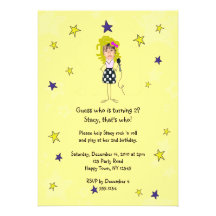 Rock Star Photo Impose Girl Custom Invite