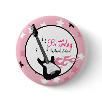 ROCK STAR PINK BIRTHDAY BUTTON - CUSTOM!